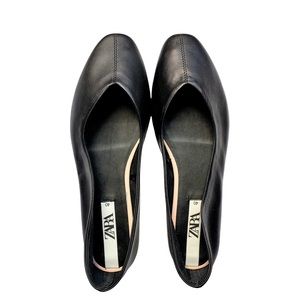Zara leather ballet flats